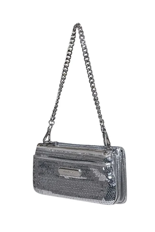 Michael Kors - Silver Sequin Chain Strap Mini Bag