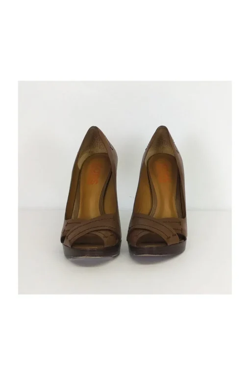 Michael Kors - Tan Leather Crisscross Heels Sz 9.5