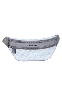 Michael Kors - White & Light Grey Monogram Sling Pack
