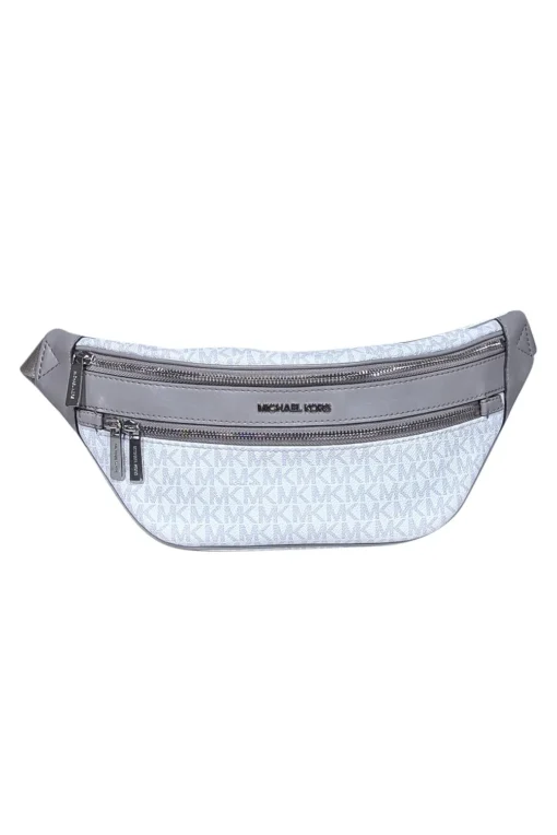 Michael Kors - White & Light Grey Monogram Sling Pack