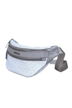 Michael Kors - White & Light Grey Monogram Sling Pack