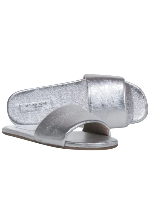 Michael Kors Collection - Silver Slide Sandals Sz 9