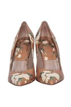 Michael Kors Collection - Tan & Green Floral Pointed Toe Pumps Sz 10