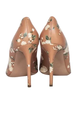 Michael Kors Collection - Tan & Green Floral Pointed Toe Pumps Sz 10