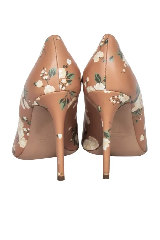 Michael Kors Collection - Tan & Green Floral Pointed Toe Pumps Sz 10