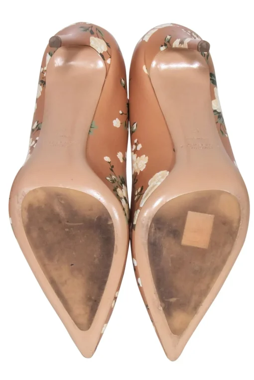 Michael Kors Collection - Tan & Green Floral Pointed Toe Pumps Sz 10