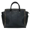 Michael Michael Kors - Black Leather Tote w/ Gold Square Studs