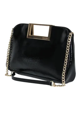 Michael Michael Kors - Black Patent Leather Gold Chain Shoulder Bag