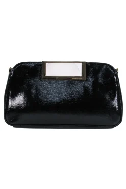 Michael Michael Kors - Black Patent Leather Gold Chain Shoulder Bag