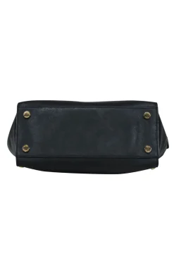 Michael Michael Kors - Black Leather Tote w/ Gold Square Studs