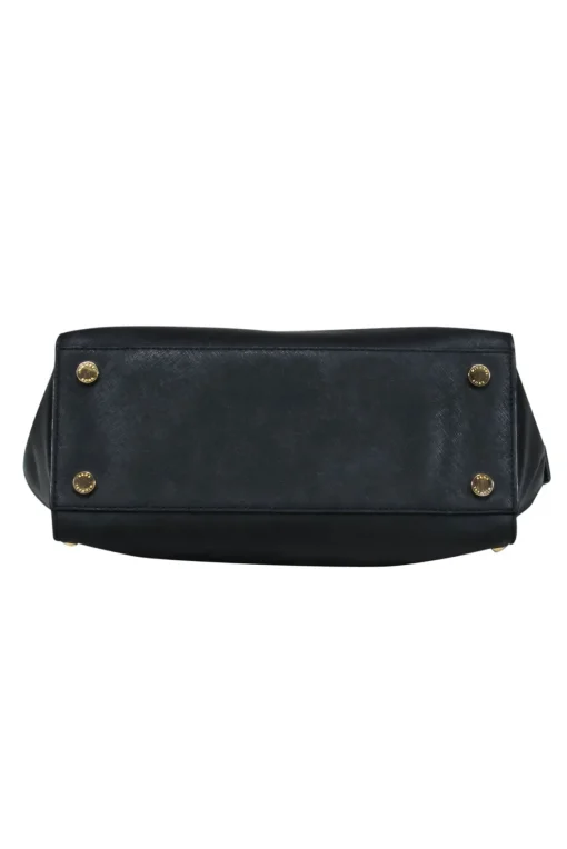 Michael Michael Kors - Black Leather Tote w/ Gold Square Studs