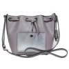Michael Michael Kors - Grey Crossbody Bucket Bag w/ Logo Keychain