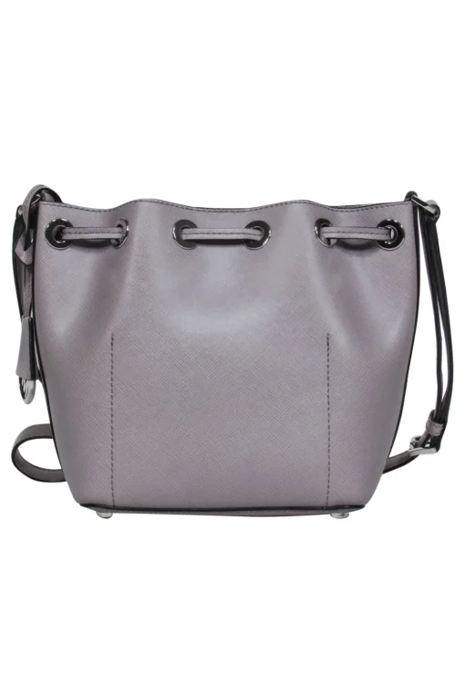Michael Michael Kors - Grey Crossbody Bucket Bag w/ Logo Keychain