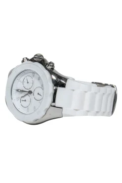 Michele - White Silicone Band Stainless Steel Watch
