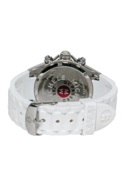 Michele - White Silicone Band Stainless Steel Watch