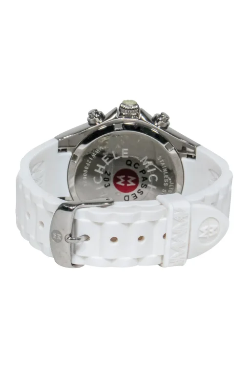 Michele - White Silicone Band Stainless Steel Watch