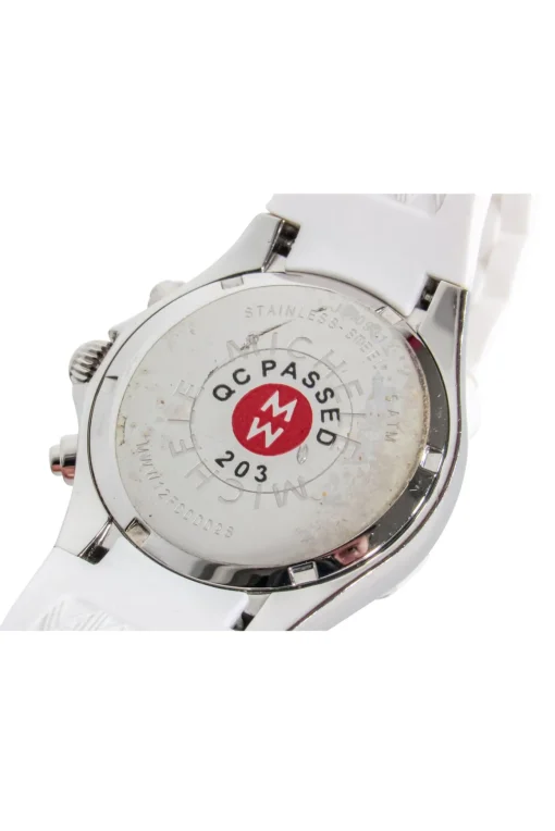 Michele - White Silicone Band Stainless Steel Watch