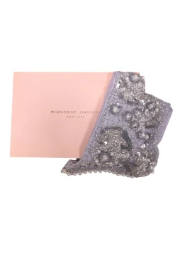 Mignonne Gavigan - Pastel Blue Hand Beaded Silk Scarf