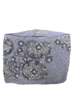 Mignonne Gavigan - Pastel Blue Hand Beaded Silk Scarf