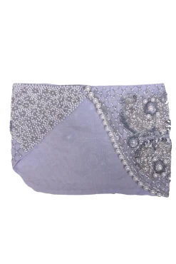 Mignonne Gavigan - Pastel Blue Hand Beaded Silk Scarf