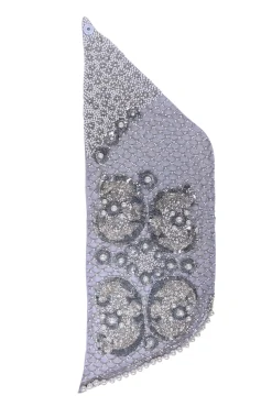 Mignonne Gavigan - Pastel Blue Hand Beaded Silk Scarf