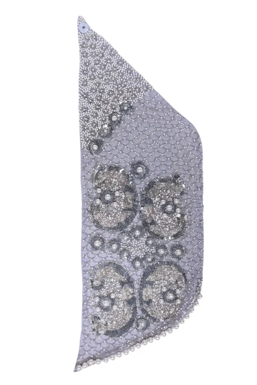 Mignonne Gavigan - Pastel Blue Hand Beaded Silk Scarf