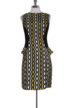 Milly - Black & Green Geometric Dress Sz 2
