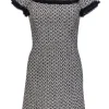 Milly - Black & White Patterned Cap Sleeve Dress Sz 4