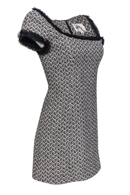 Milly - Black & White Patterned Cap Sleeve Dress Sz 4