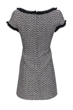 Milly - Black & White Patterned Cap Sleeve Dress Sz 4