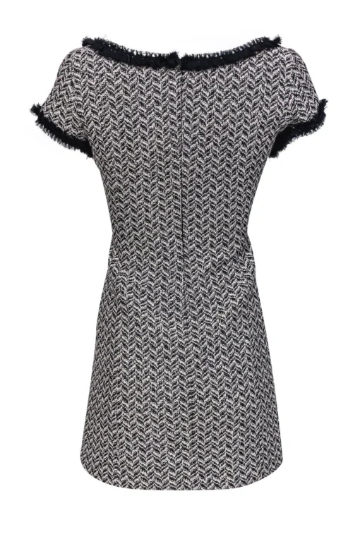 Milly - Black & White Patterned Cap Sleeve Dress Sz 4