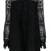 Milly - Black Lace Long Sleeve Shift Dress Sz 8