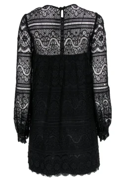 Milly - Black Lace Long Sleeve Shift Dress Sz 8