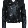 Milly - Black Metallic Moto Jacket Sz 6