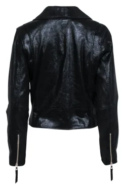 Milly - Black Metallic Moto Jacket Sz 6