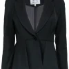 Milly - Black Single Button Fitted Peplum Blazer Sz 4