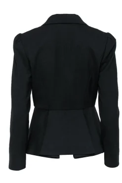 Milly - Black Single Button Fitted Peplum Blazer Sz 4
