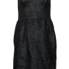Milly - Black Sparkly Strapless Fit & Flare Dress Sz 4