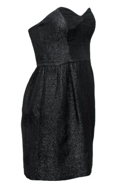 Milly - Black Sparkly Strapless Fit & Flare Dress Sz 4