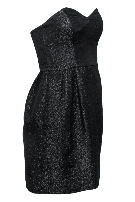 Milly - Black Sparkly Strapless Fit & Flare Dress Sz 4