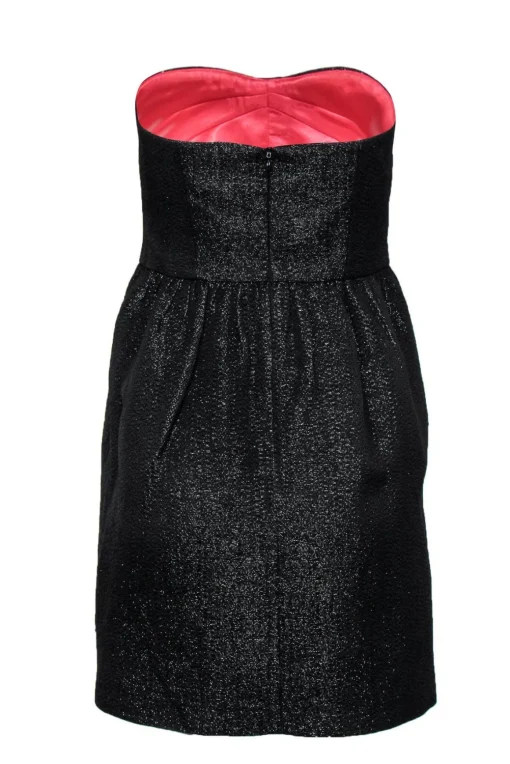 Milly - Black Sparkly Strapless Fit & Flare Dress Sz 4