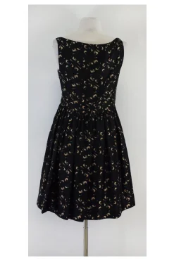 Milly - Black Tan & Grey Abstract Geo Print Dress Sz 6