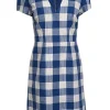 Milly - Blue & White Checkered V-Neckline Dress Sz 6