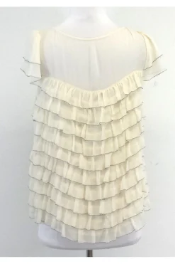 Milly - Cream Silk Tiered Blouse Sz 10