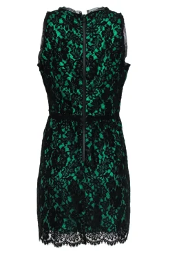 Milly - Green & Black Lace A-Line Dress Sz 10