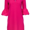 Milly - Hot Pink Shift Dress w/ Puff Sleeves Sz 4