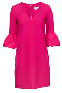 Milly - Hot Pink Shift Dress w/ Puff Sleeves Sz 4