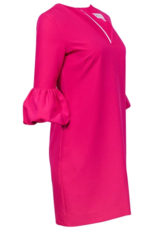 Milly - Hot Pink Shift Dress w/ Puff Sleeves Sz 4