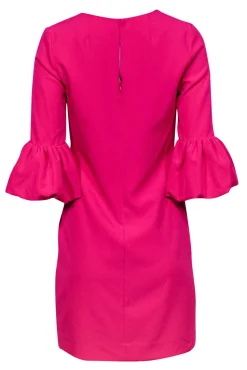 Milly - Hot Pink Shift Dress w/ Puff Sleeves Sz 4