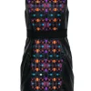 Milly - Multicolored Tweed Paneled Dress w/ Leather & Mesh Sz 6